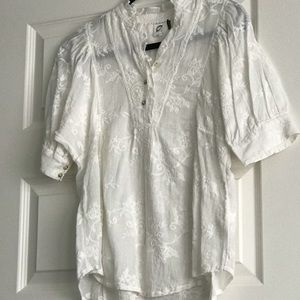 Akemi + Kin (Anthro) white embroidered top.